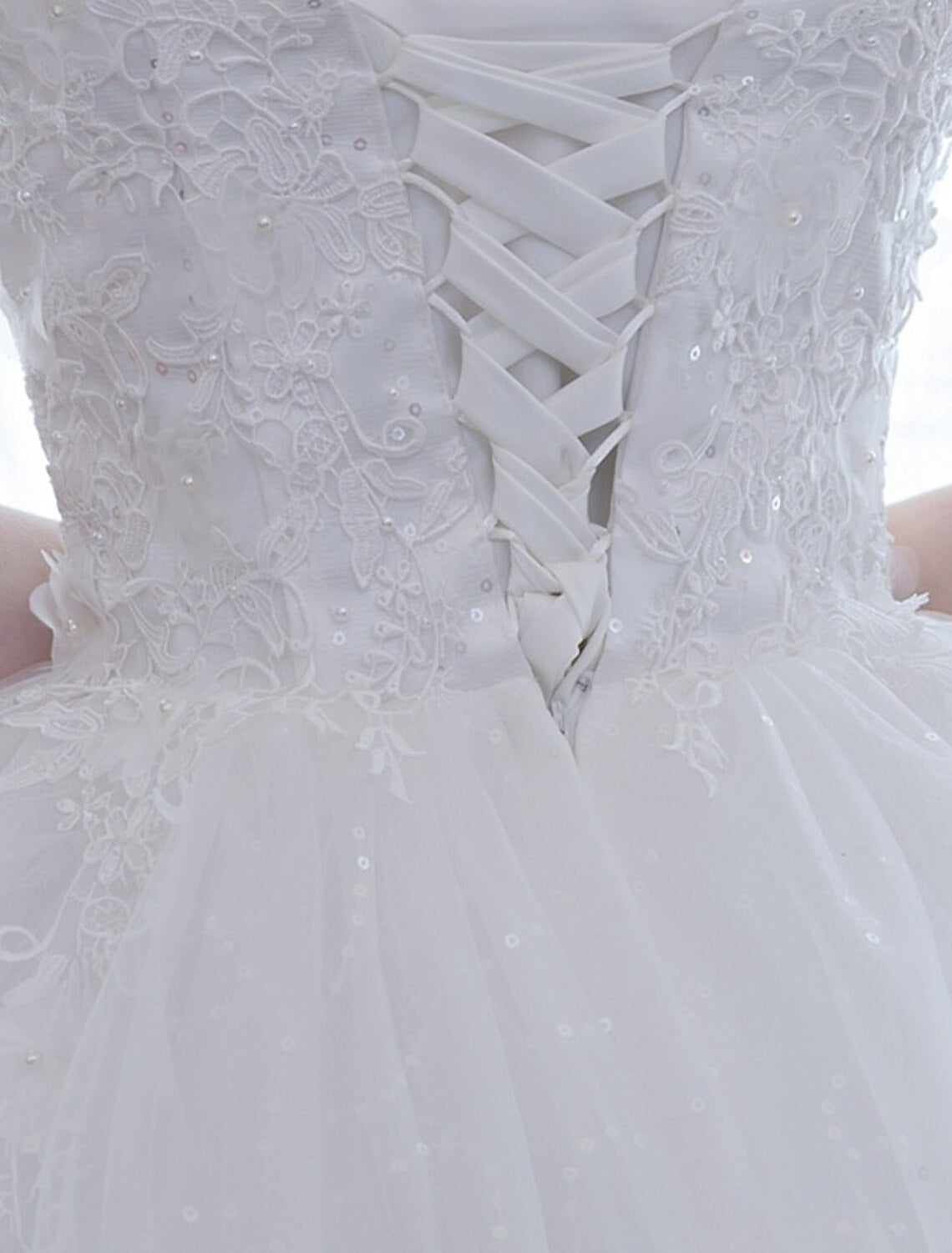 wholesale  Reception Formal Wedding Dresses Ball Gown Illusion Neck Half Sleeve Floor Length Satin Bridal Gowns With Lace