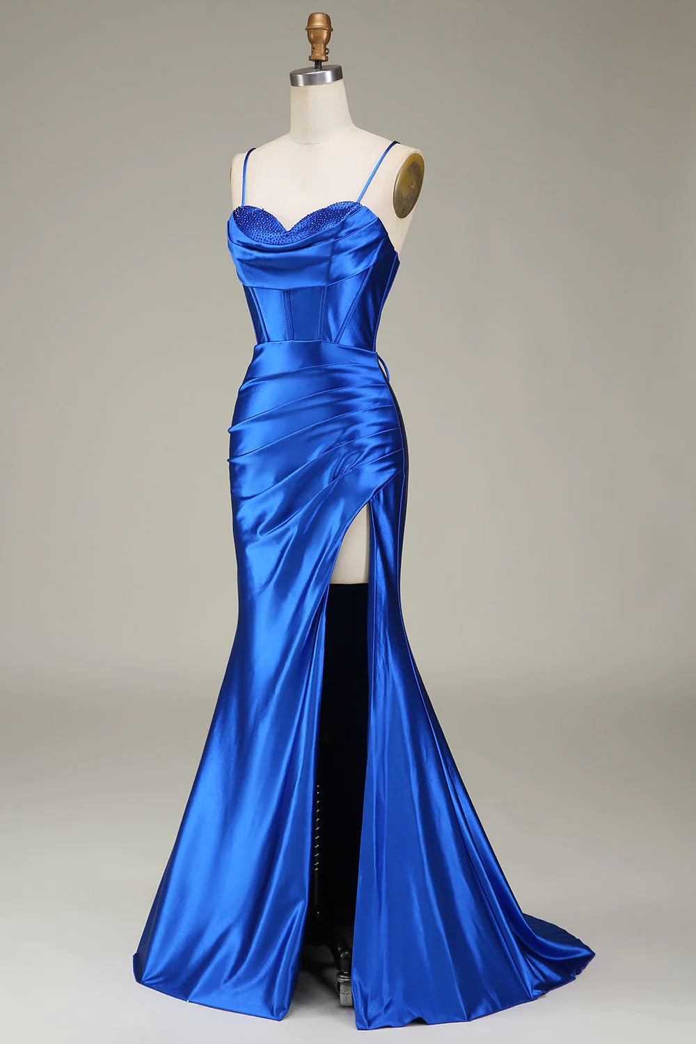 Wholesa Mermaid Spaghetti Straps Long Prom Dress With Slit