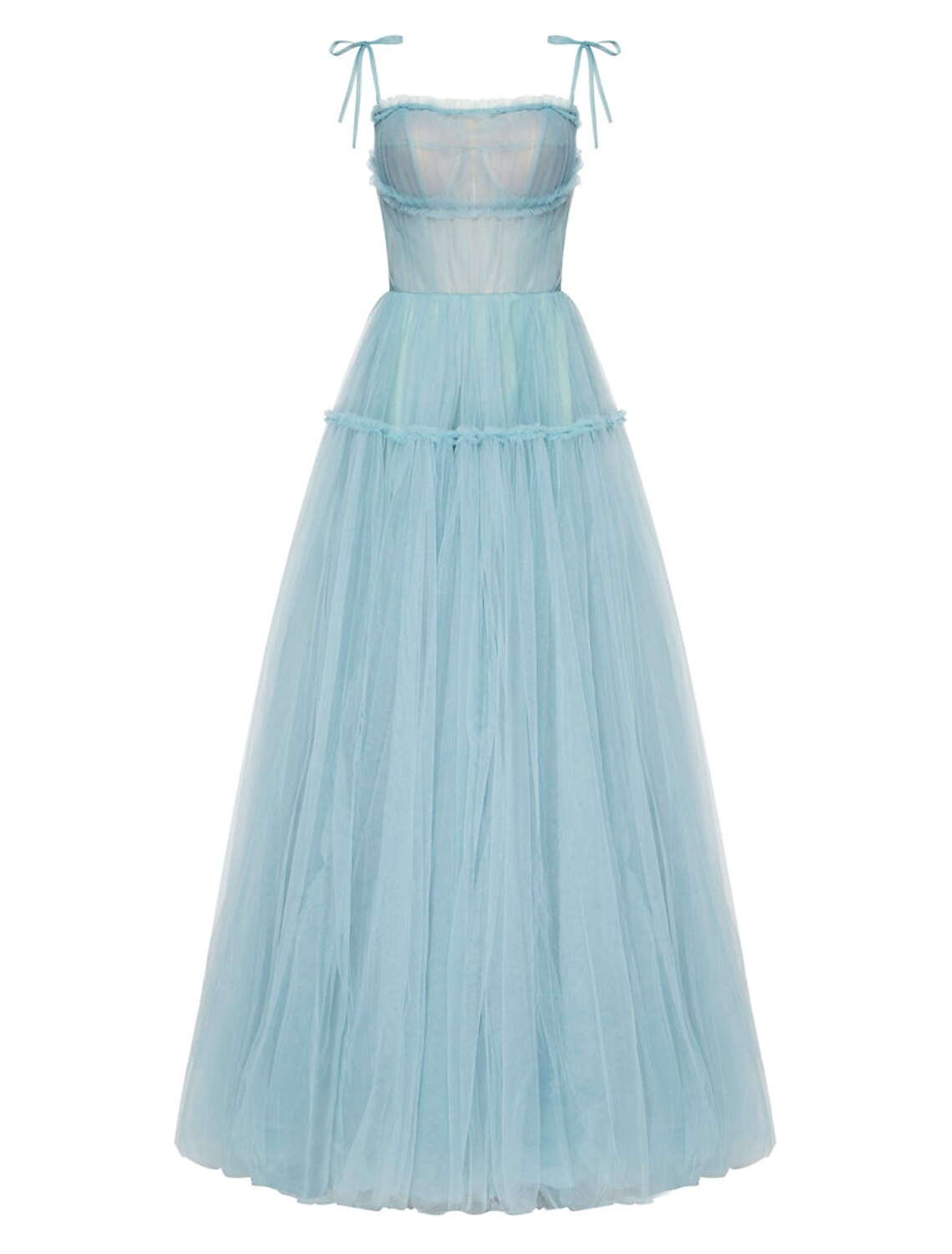 wholesale  A-Line Prom Party Dress Elegant Dress Wedding Guest Prom Floor Length Sleeveless Spaghetti Strap Tulle with Pleats Ruffles