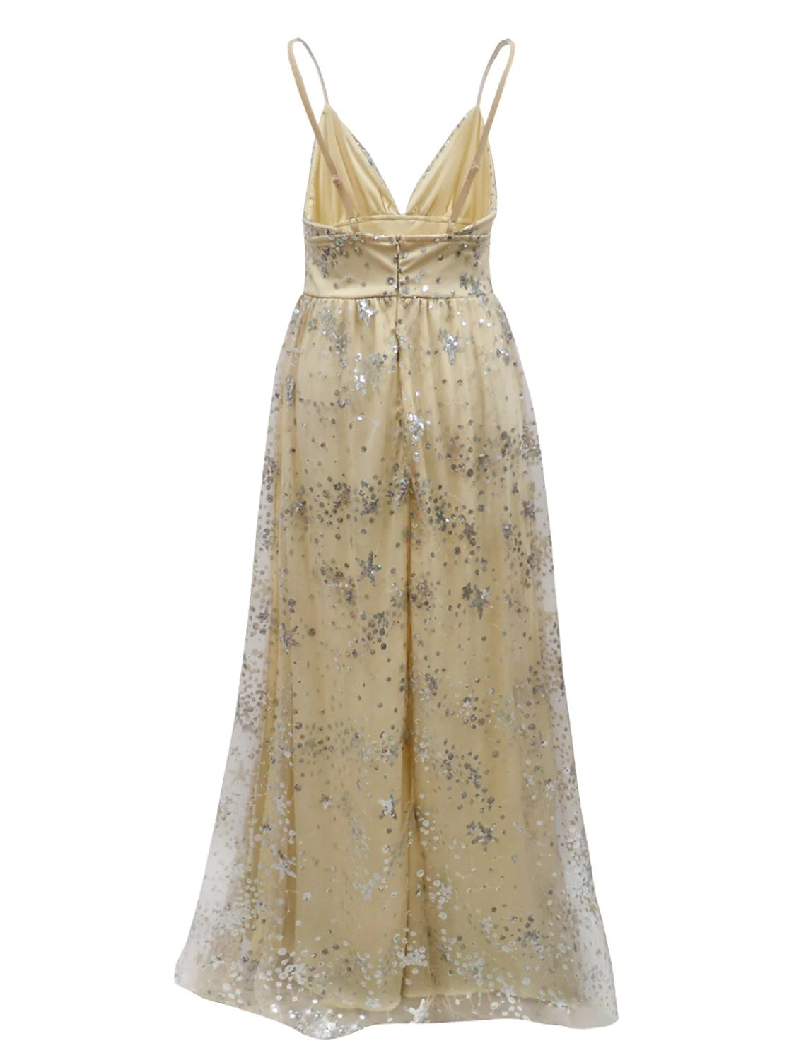 Wholesa A-Line Prom Dresses Sparkle Dress Wedding Guest Homecoming Floor Length Sleeveless V Neck Tulle with Sequin Tiered