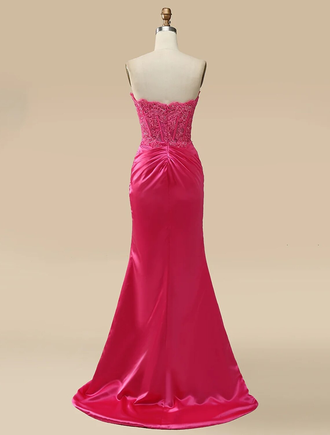 wholesale   Mermaid / Trumpet Prom Dresses Empire Dress Formal Wedding Party Sweep / Brush Train Sleeveless Sweetheart Satin with Appliques