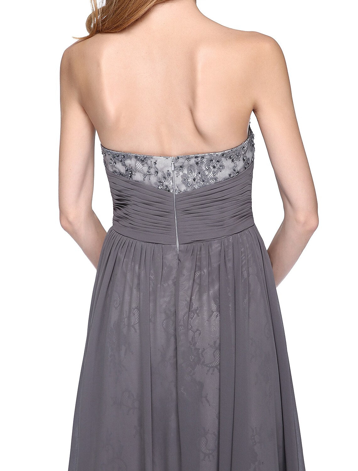 wholesale   A-Line Mother of the Bride Dress Wrap Included Strapless Floor Length Chiffon Beaded Lace Sleeveless yes with Ruched Beading Appliques