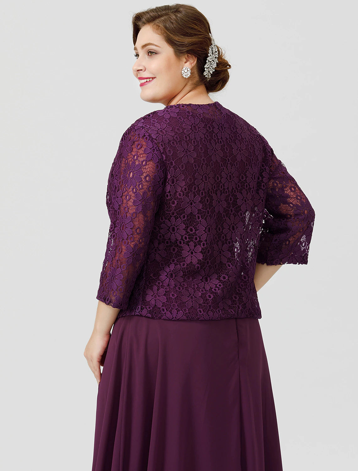 wholesale  A-Line Mother of the Bride Dress Formal Classic & Timeless Elegant & Luxurious Plus Size Scoop Neck Tea Length Chiffon Floral Lace Sleeveless yes with Sash / Ribbon Pleats