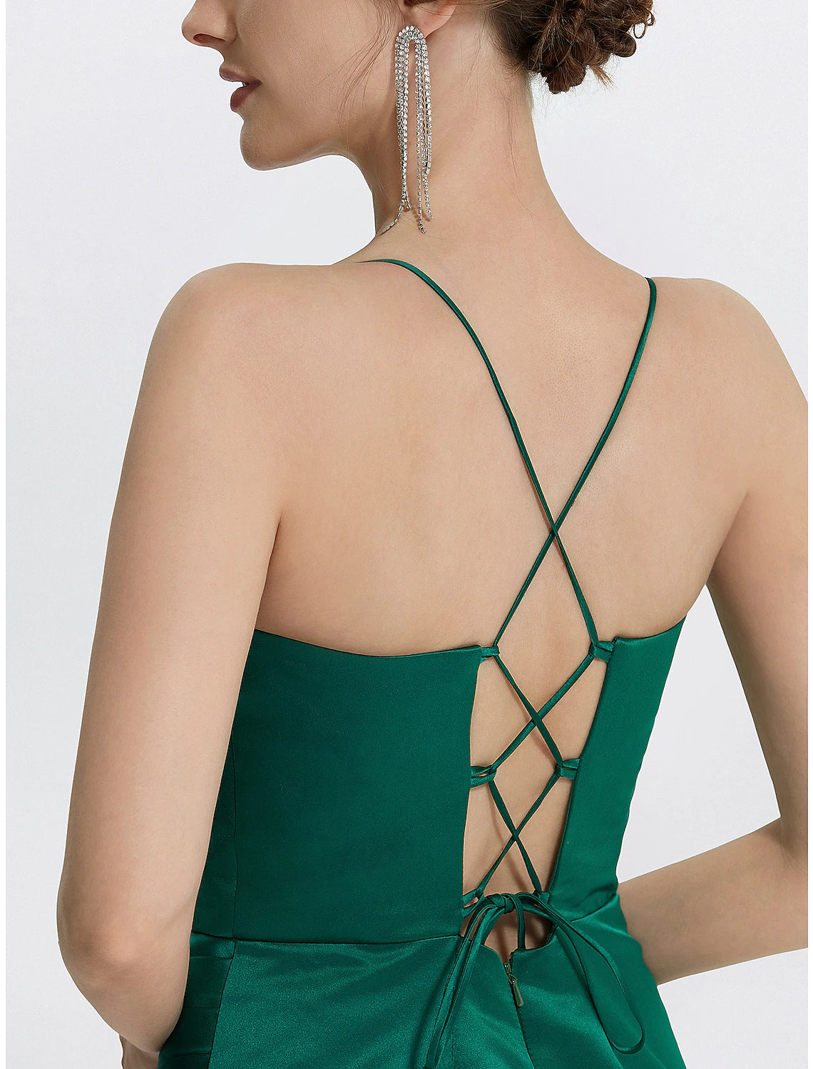 Wholesa Mermaid / Trumpet Prom Dresses Corsets Dress Wedding Guest Black Tie Floor Length Sleeveless Cowl Neck Satin with Ruched Slit