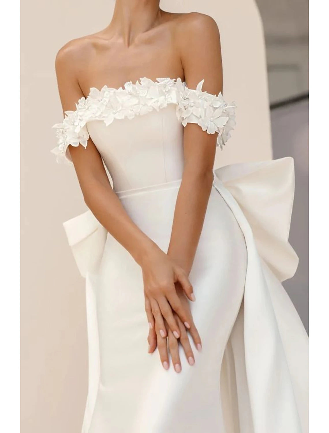 Wholesa Beach Formal Wedding Dresses Two Piece Square Neck Sleeveless Sweep / Brush Train Taffeta Bridal Gowns With Bow(s) Solid Color