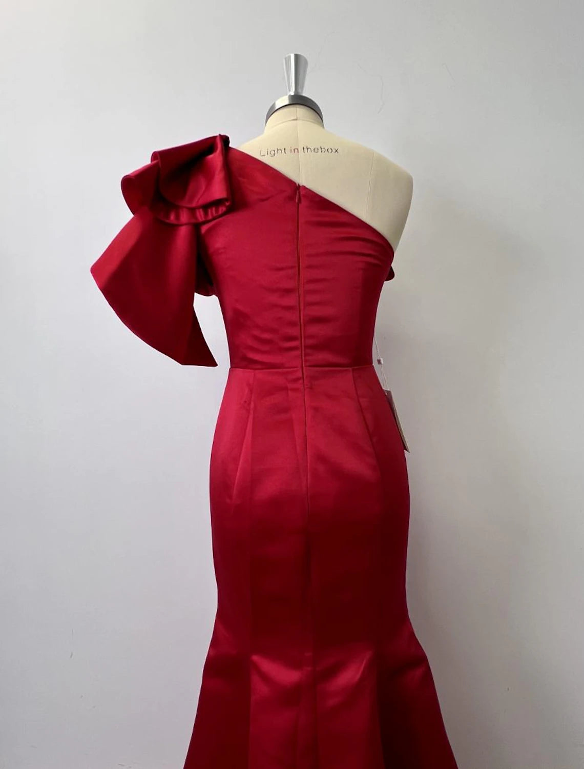 wholesale   Mermaid Black Dress Evening Gown Corsets Dress Formal Wedding Guest Floor Length Sleeveless One Shoulder Taffeta with Ruffles Shouder Flower