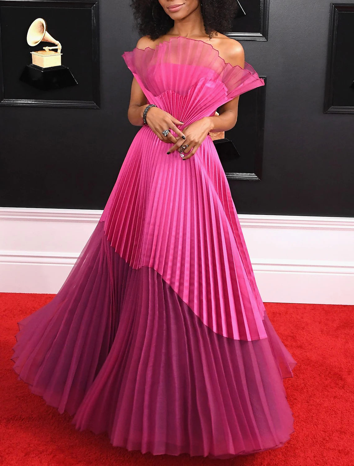 Wholesa A-Line Evening Gown Plisse Dress Wedding Guest Prom Floor Length Sleeveless Strapless Organza with Pleats