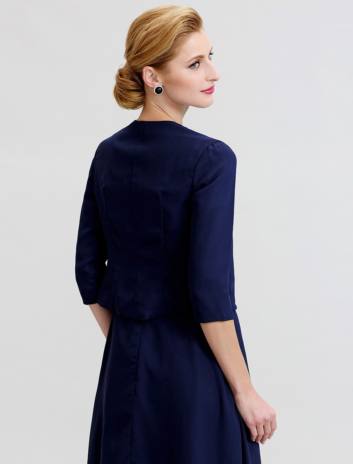 wholesale  A-Line / Two Piece Jewel Neck Knee Length Chiffon / Corded Lace Mother of the Bride Dress with Sash