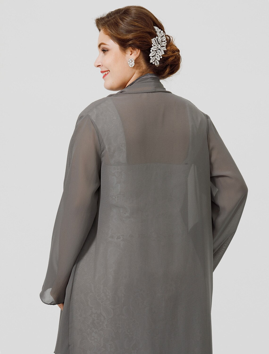 wholesale  Sheath / Column Mother of the Bride Dress Formal Elegant & Luxurious Plus Size Convertible Dress Straps Tea Length Chiffon All Over Lace Sleeveless yes with Lace