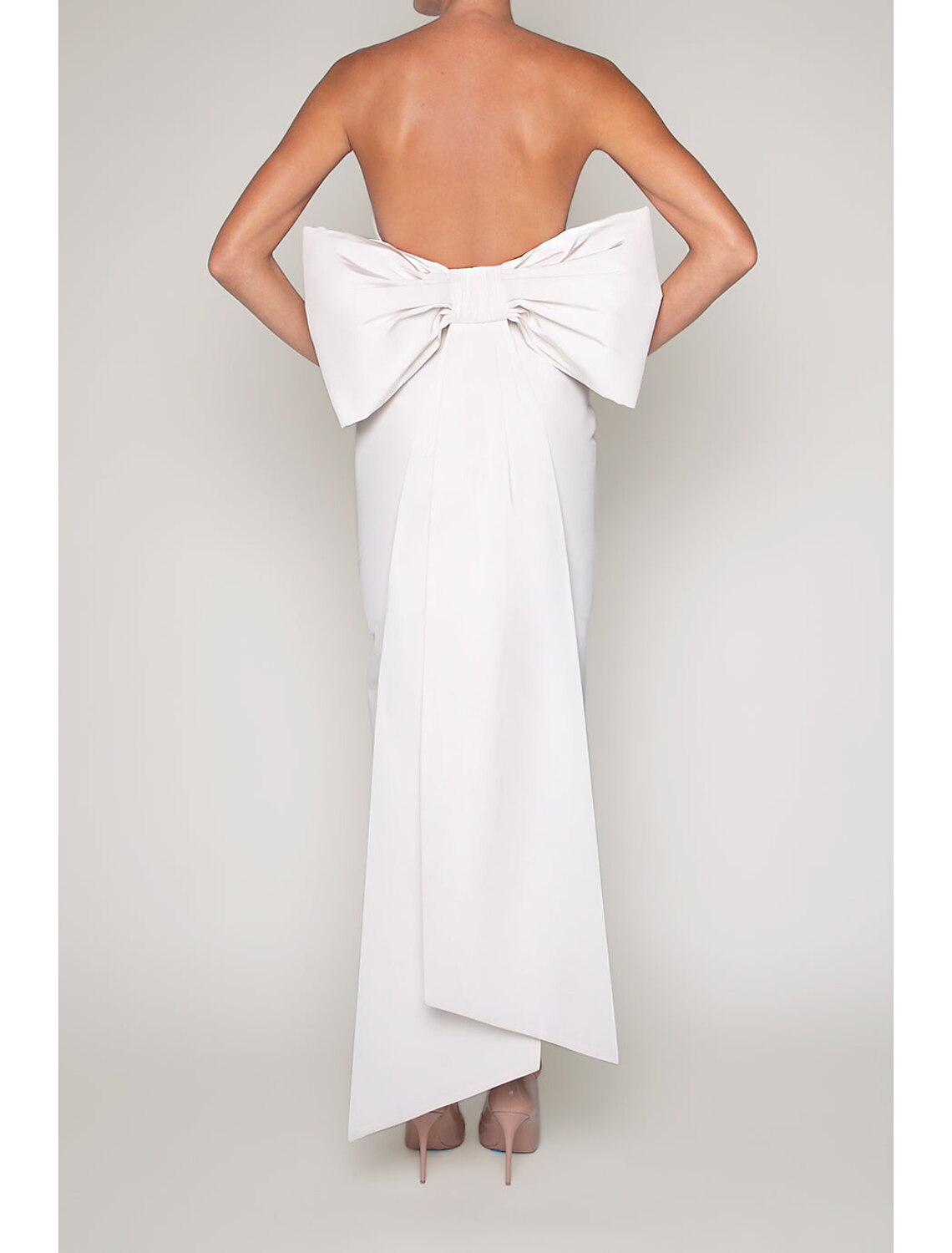 Wholesa Sheath / Column Cocktail Dresses Party Dress Wedding Guest Engagement Tea Length Sleeveless Strapless Fall Wedding Reception Satin with Bow(s)