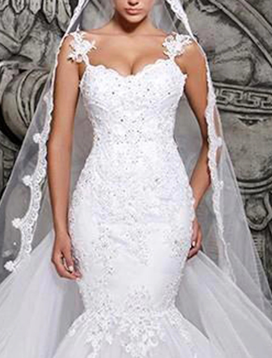 wholesale  Engagement Open Back Formal Wedding Dresses Mermaid / Trumpet Sweetheart Cap Sleeve Court Train Lace Bridal Gowns