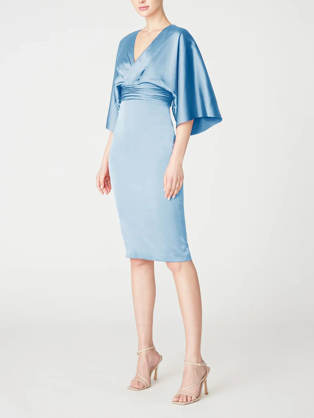 Wholesa Sheath V-Neck Half Sleeves Knee-Length Mother Of The Bride Dress