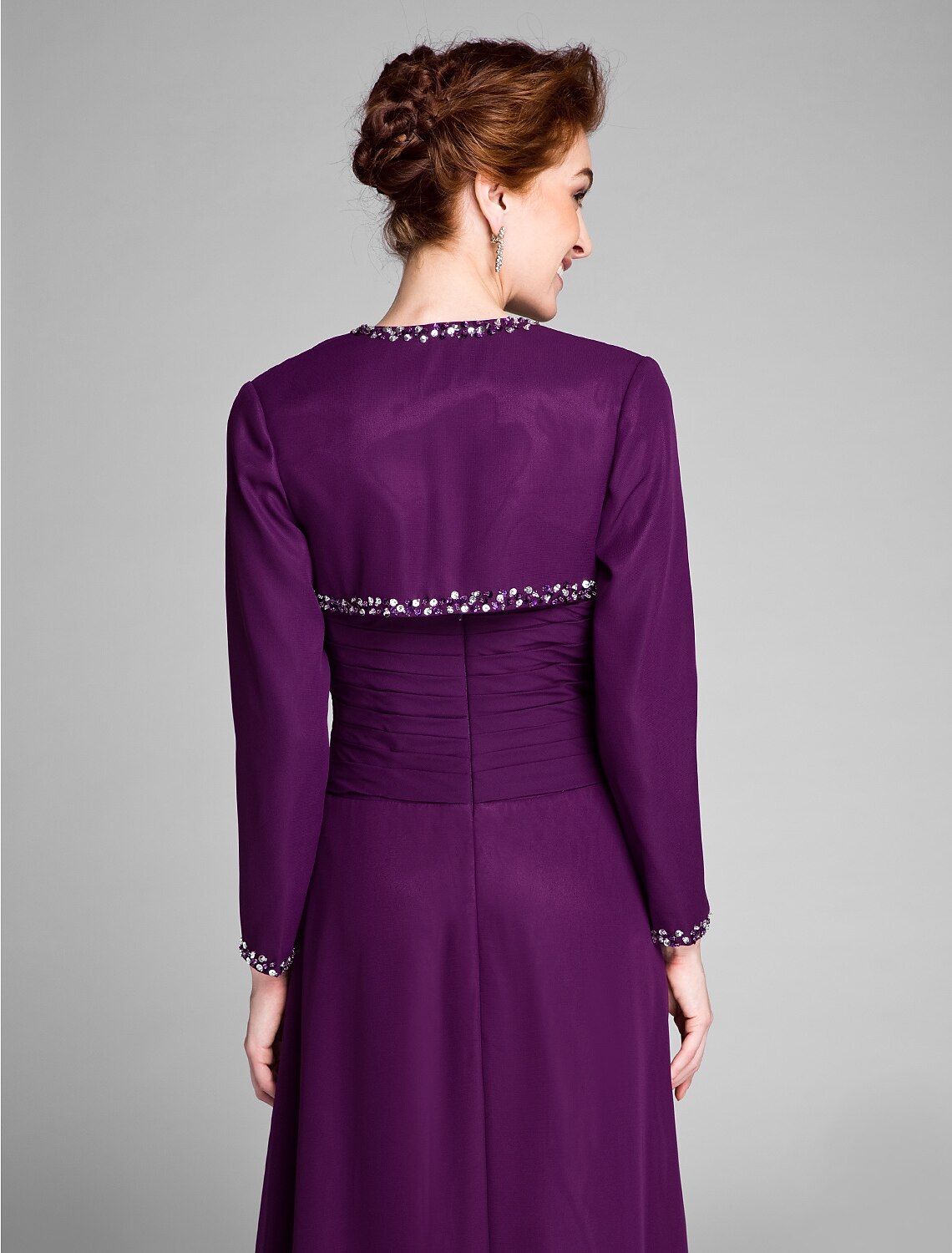 wholesale  Sheath / Column Mother of the Bride Dress Convertible Dress Strapless Floor Length Chiffon Sleeveless No with Crystals Side Draping