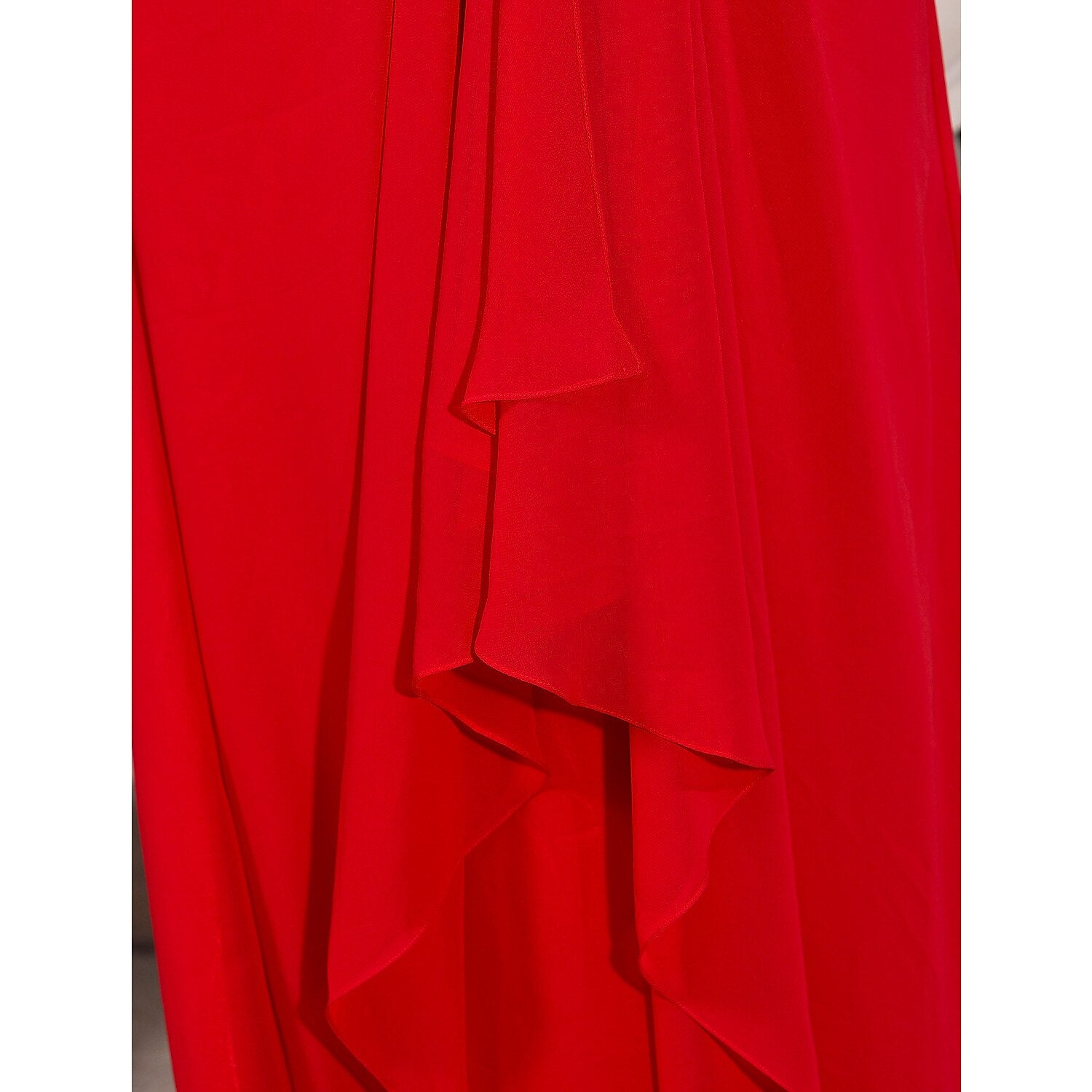 Wholesa A-Line Celebrity Style Dress Formal Evening Military Ball Floor Length Sleeveless Plunging Neck Chiffon with Beading