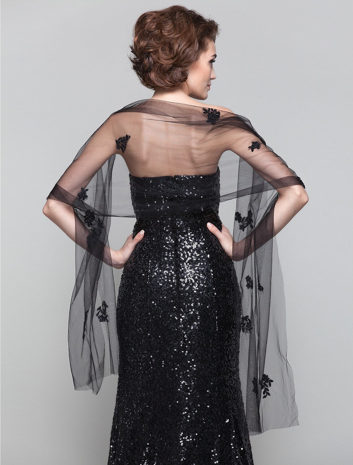 wholesale  Sheath / Column Mother of the Bride Dress Wrap Included Sweetheart Neckline Strapless Sweep / Brush Train Sequined Sleeveless with Sequin