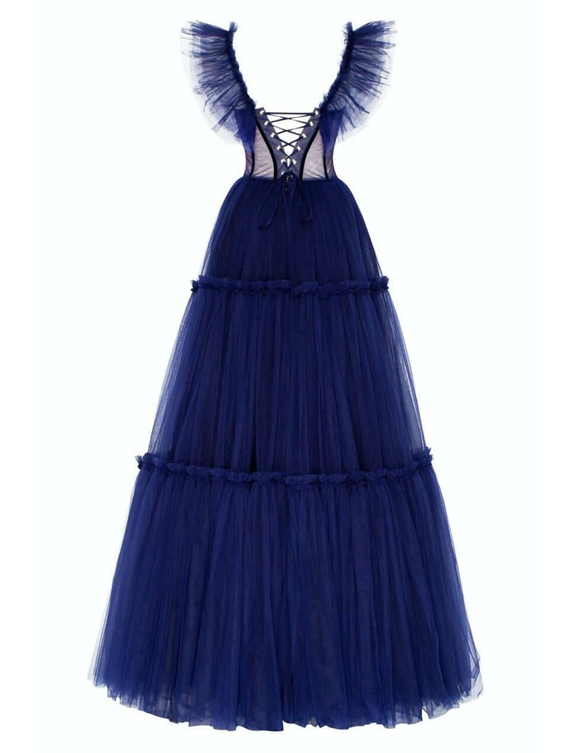 wholesale  A-Line Prom Dresses Elegant Dress Wedding Guest Prom Floor Length Short Sleeve Off Shoulder Tulle with Pleats Ruffles