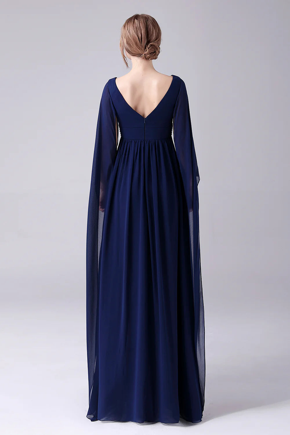 Wholesa A-Line V-Neck Chiffon Floor-Length Mother Of the Bride Dress With Pleated