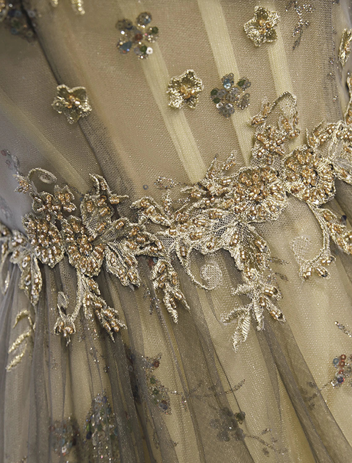 wholesale  A-Line Evening Gown Floral Dress Wedding Guest Engagement Floor Length Short Sleeve Illusion Neck Tulle with Pleats