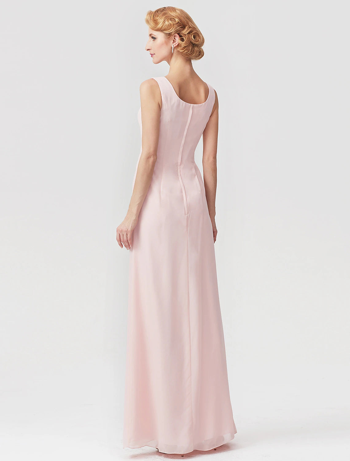 wholesale  Two Piece A-Line Mother of the Bride Dress Elegant Square Neck Floor Length Chiffon Charmeuse Sleeveless Wrap Included with Ruched