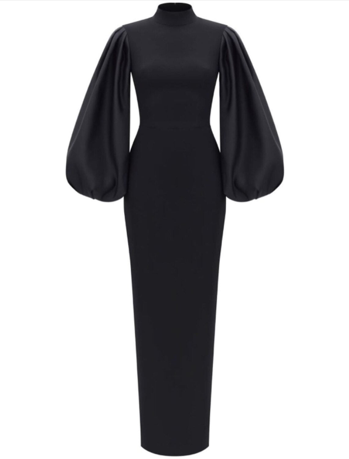 Wholesa Sheath / Column Evening Gown Elegant Dress Wedding Guest Formal Evening Floor Length Long Sleeve High Neck Fall Wedding Guest Spandex with Sleek