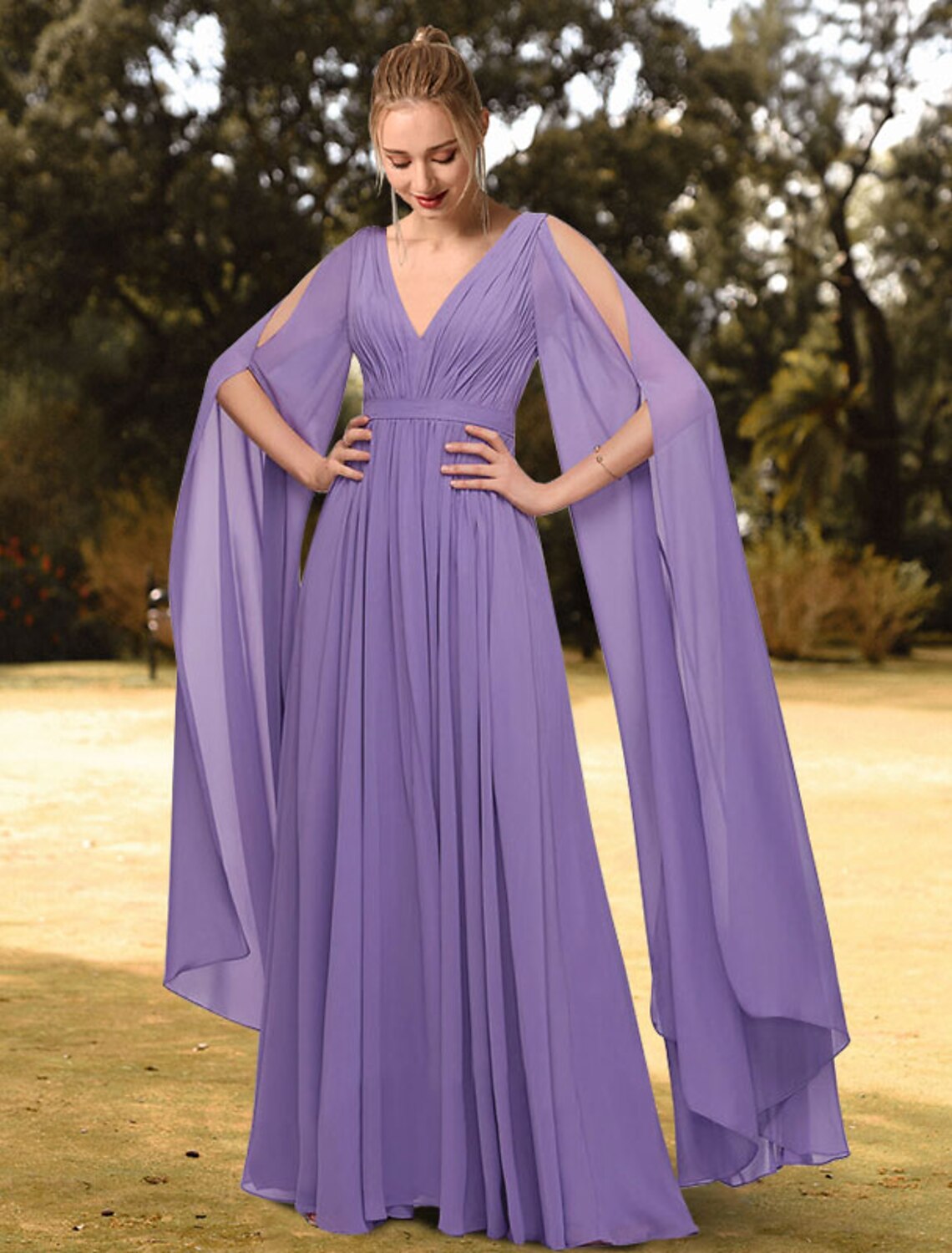 Wholesa A-Line Evening Gown Empire Dress Wedding Guest Formal Evening   CNTNZ Dresses Wholesale