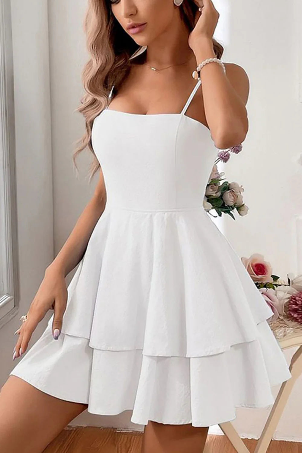 Wholesa Simple Spaghetti Straps Keyhole Back Graduation Dress Homecoming Dresses