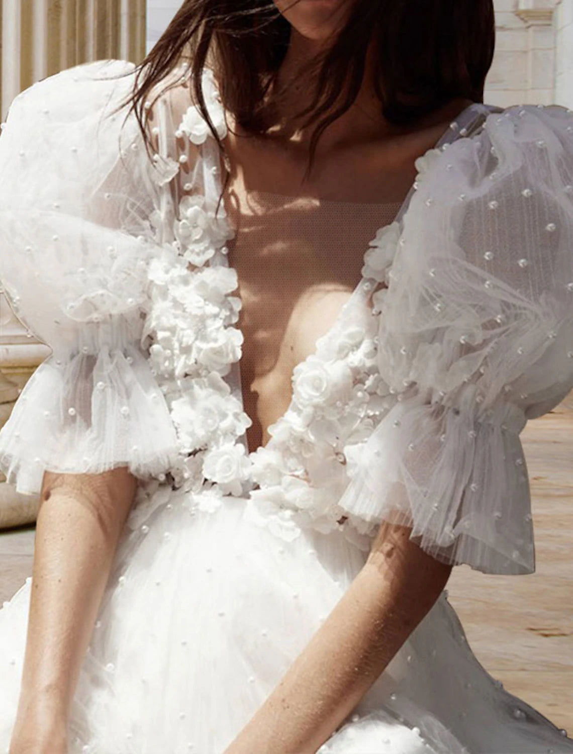 wholesale  Bridal Shower Open Back Little White Dresses Wedding Dresses A-Line V Neck Short Sleeve Short / Mini Satin Bridal Gowns With Pleats Pearls