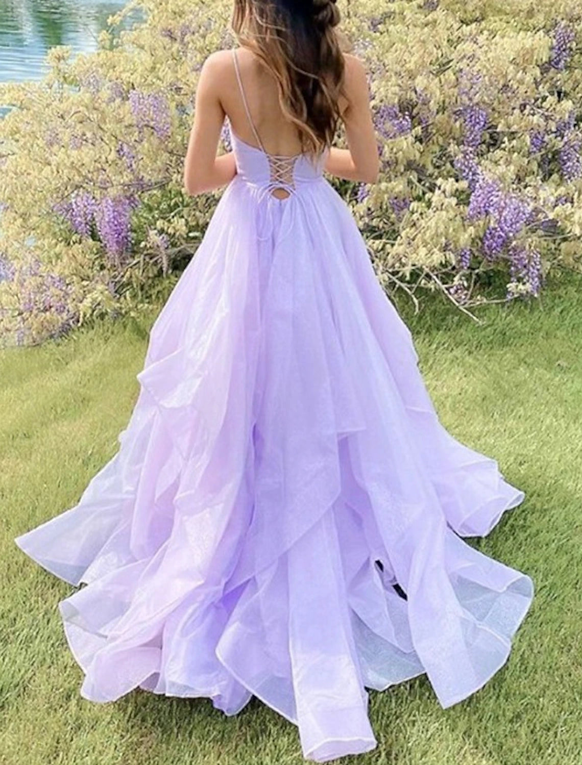 Wholesa Ball Gown Prom Dresses Glittering Dress Wedding Party Birthday Court Train Sleeveless Spaghetti Strap Tulle Backless with Sequin Ruffles