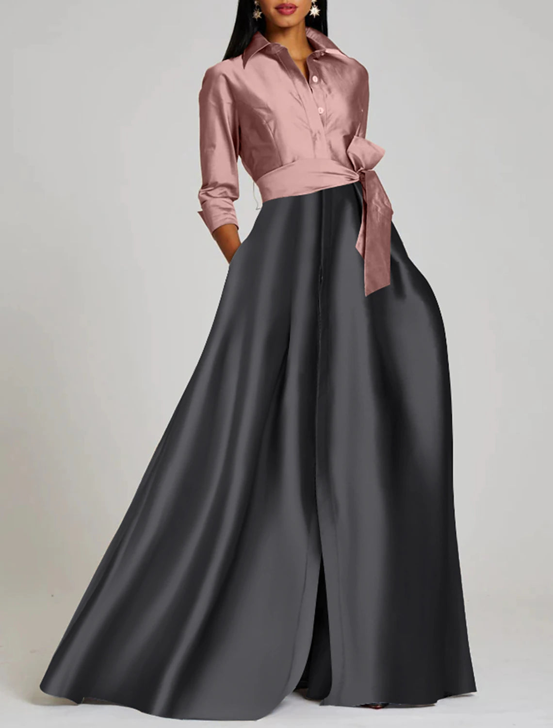 Wholesa A-Line Evening Gown Elegant Dress Formal Floor Length 3/4 Leng – CNTNZ Dresses Wholesale