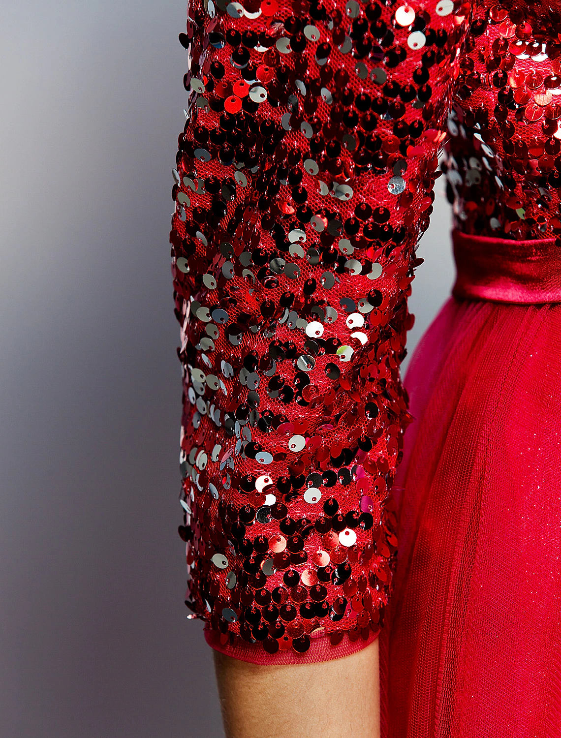 Wholesa A-Line Bateau Neck / Boat Neck Floor Length Tulle / Sequined Sparkle & Shine / Beaded & Sequin Prom / Formal Evening Dress with Sash / Ribbon / Sequin