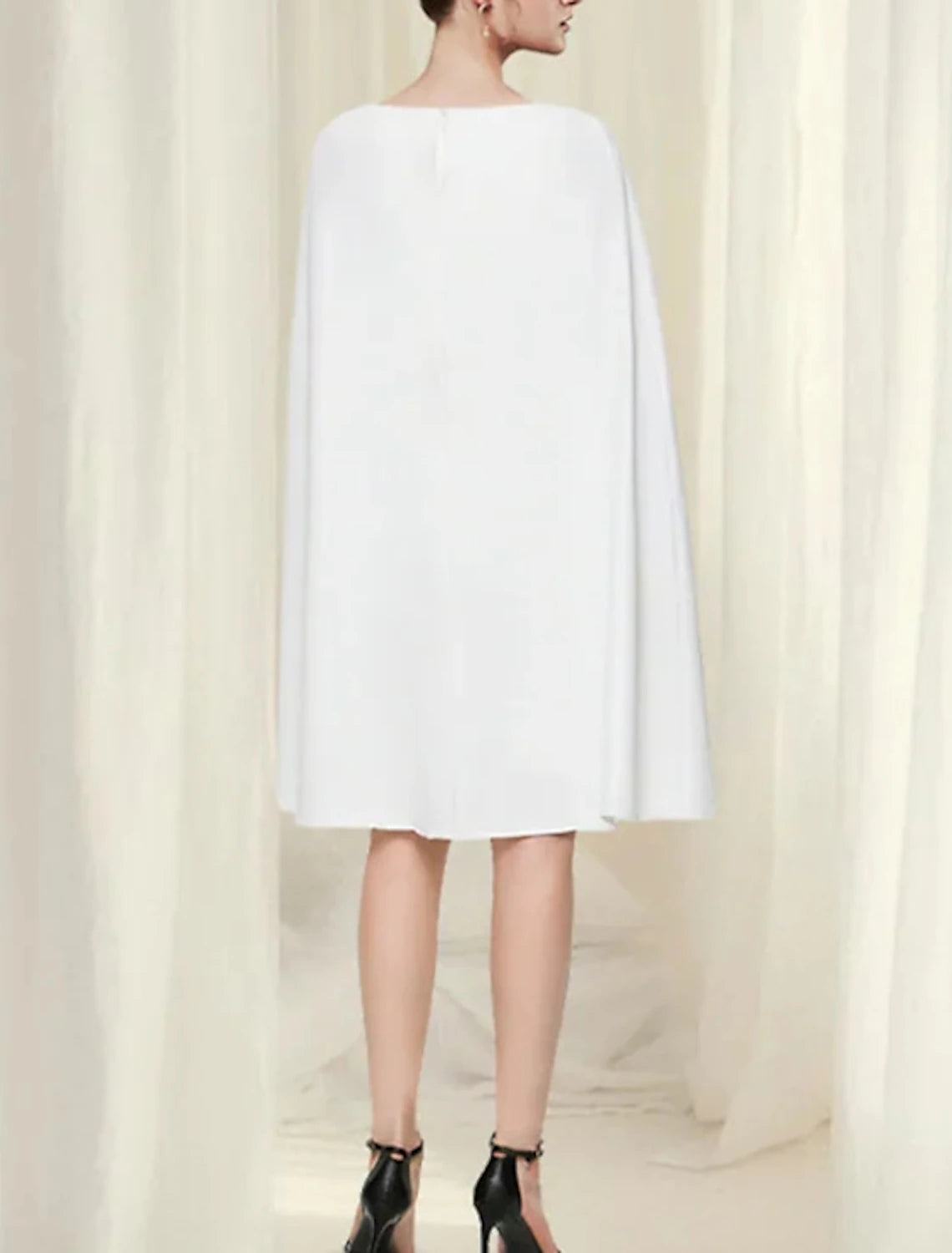 Wholesa Sheath / Column Wedding Guest Dresses Minimalist Dress Party Wear Wedding Party Knee Length Sleeveless Jewel Neck Chiffon with Pure Color