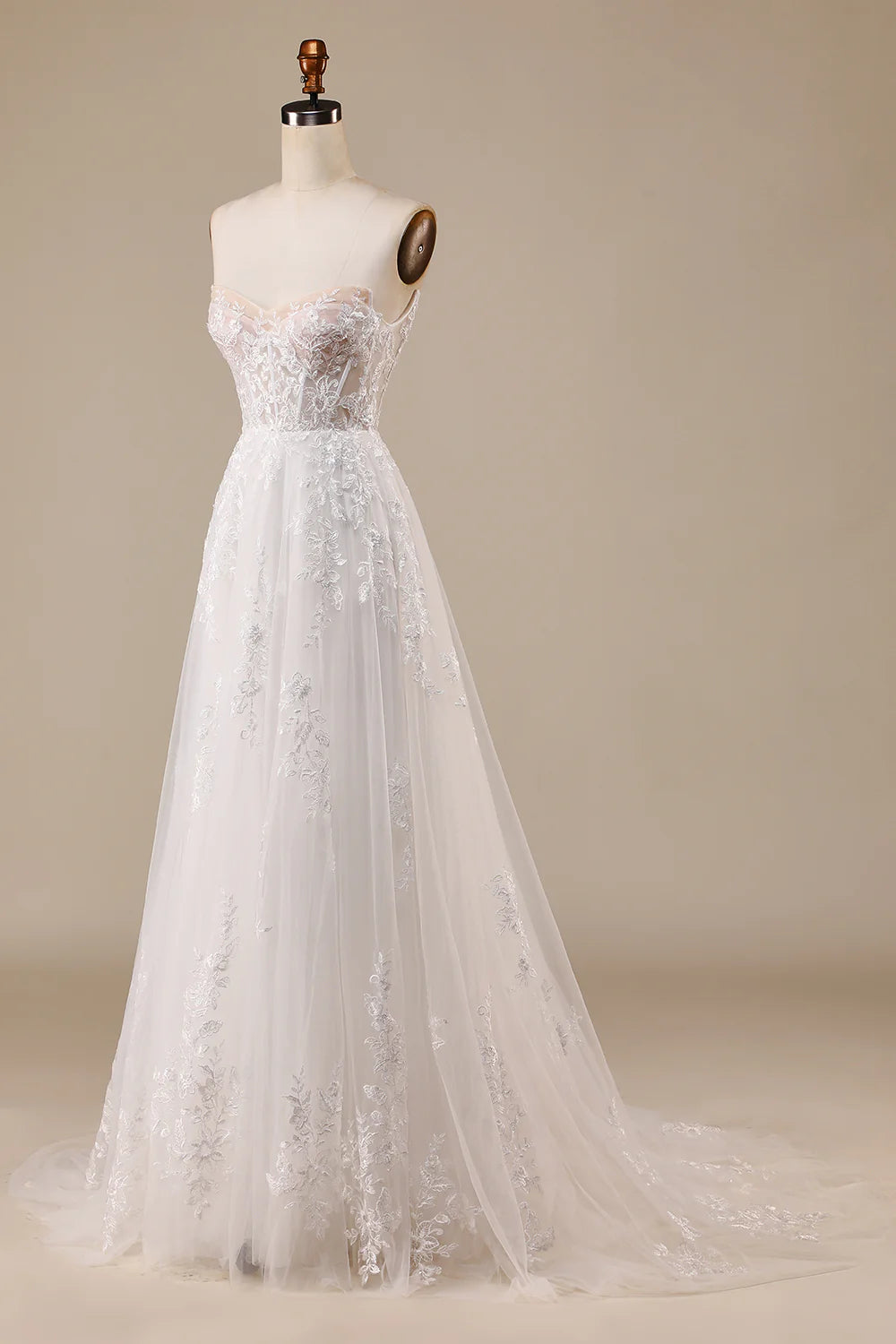 Wholesa Off the Shoulder Corset Tulle Wedding Dress