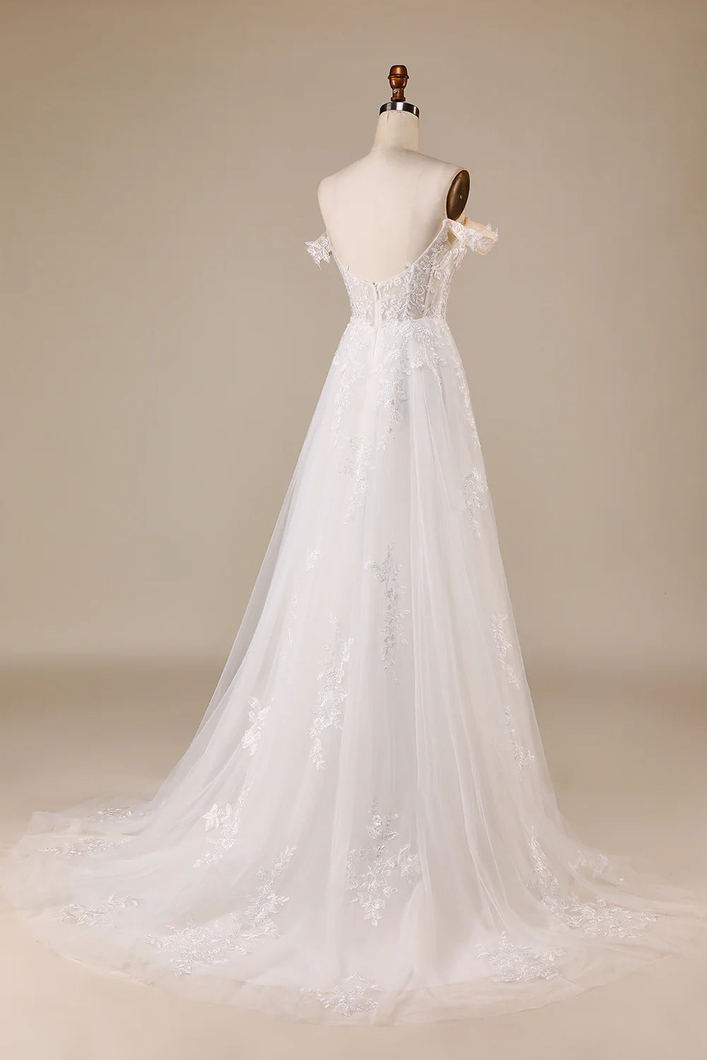 Wholesa Detachable Off the Shoulder Corset Tulle Wedding Dress