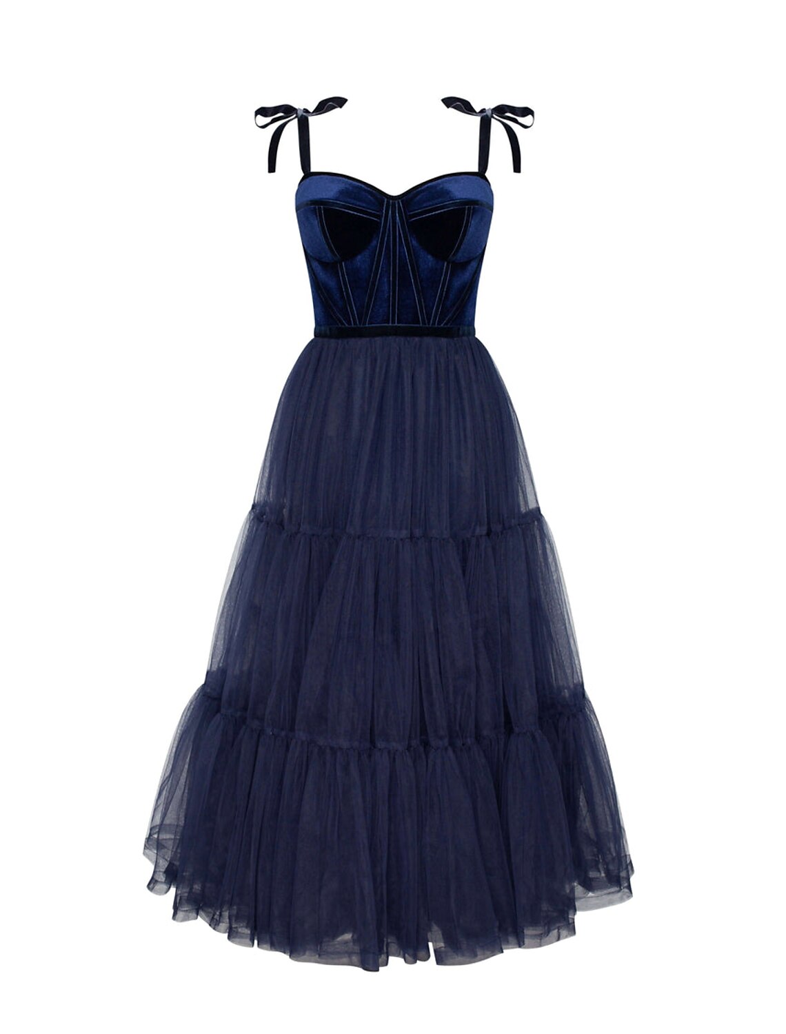 wholesale  A-Line Prom Dresses Elegant Dress Wedding Guest Prom Tea Length Sleeveless Strapless Tulle with Pleats Pure Color