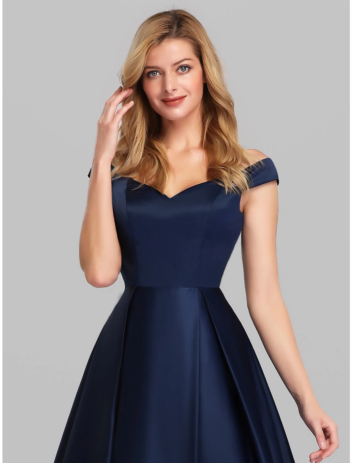 wholesale  A-Line Evening Gown Party Dress Elegant & Luxurious Dress Wedding Guest Formal Evening Floor Length Sleeveless Plunging Neck Satin with Ruched