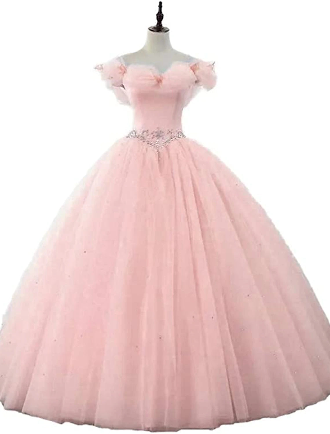 wholesale  Ball Gown Prom Dresses Princess Dress Graduation Quinceanera Floor Length Sleeveless Off Shoulder Tulle with Pearls Beading Butterfly